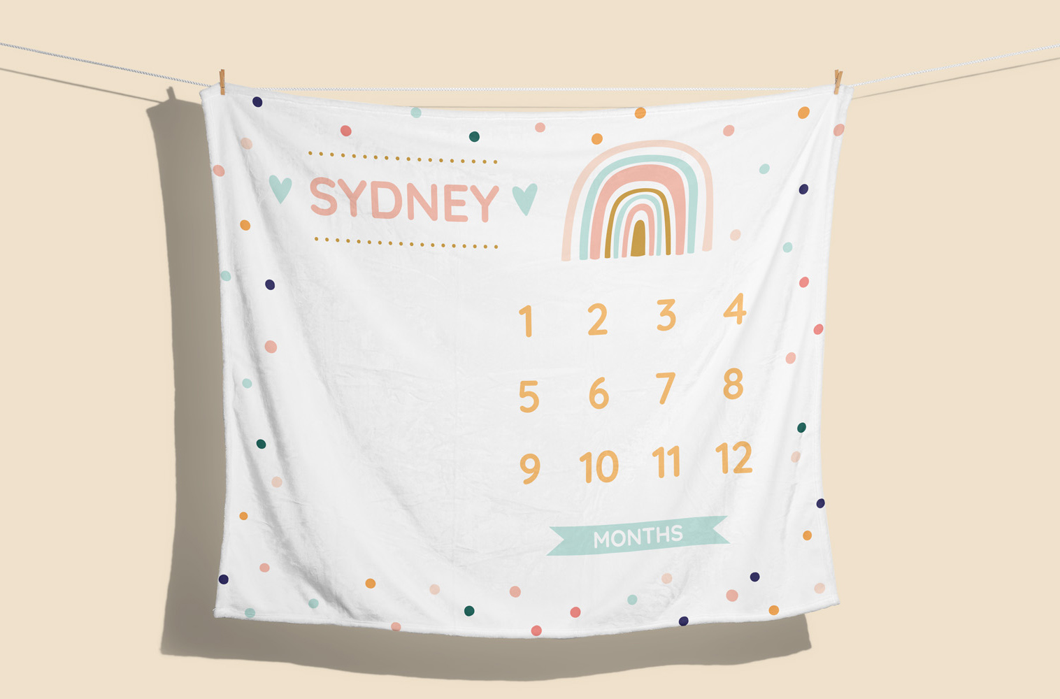 A personalized blanket with the baby’s name