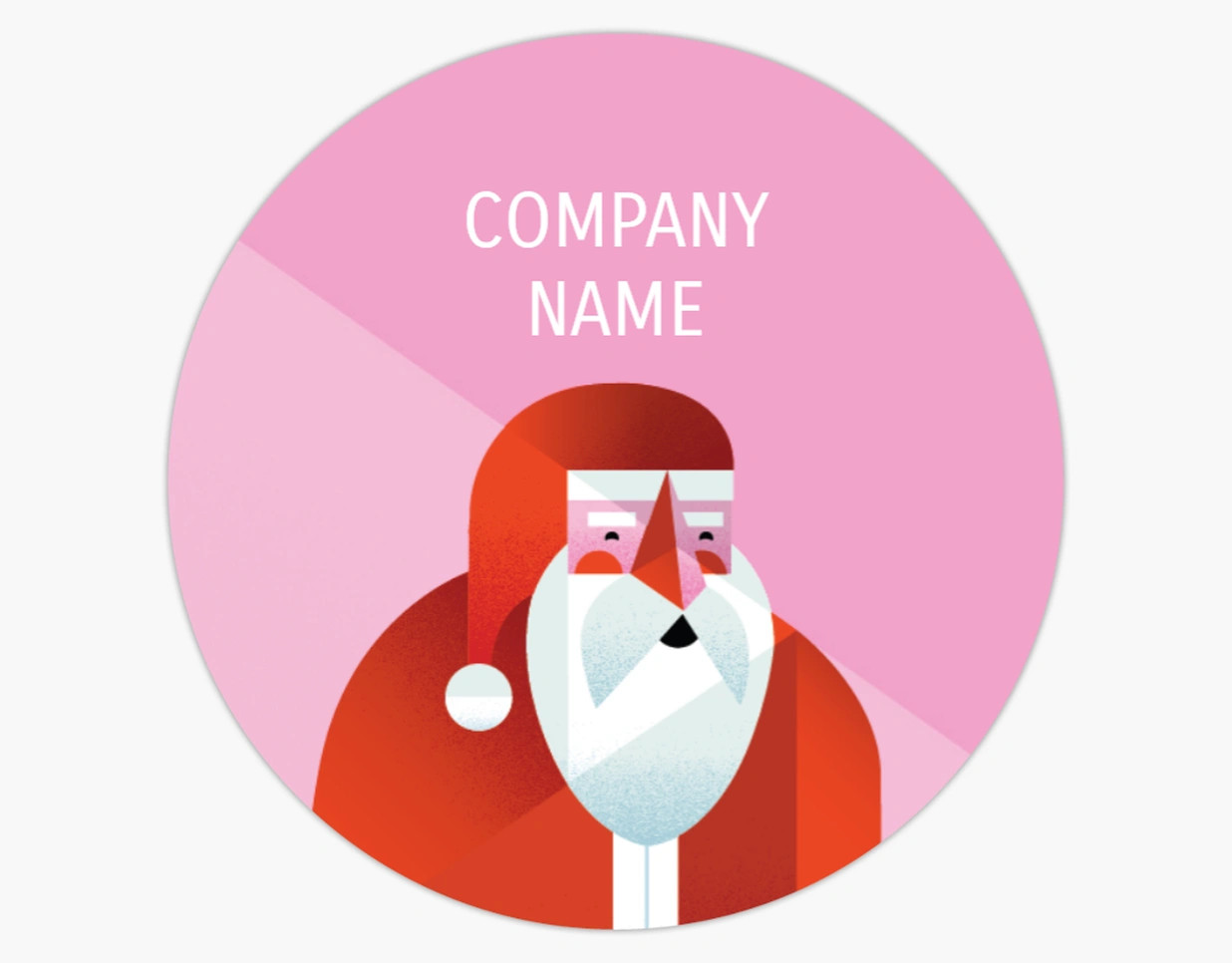 Custom Christmas sticker design featuring Santa