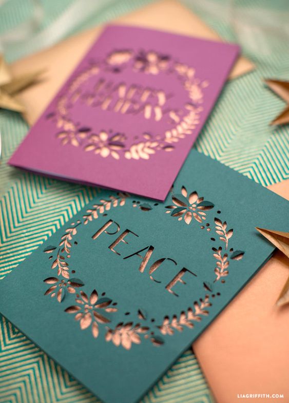 Cut-out Christmas card design with festive messaging