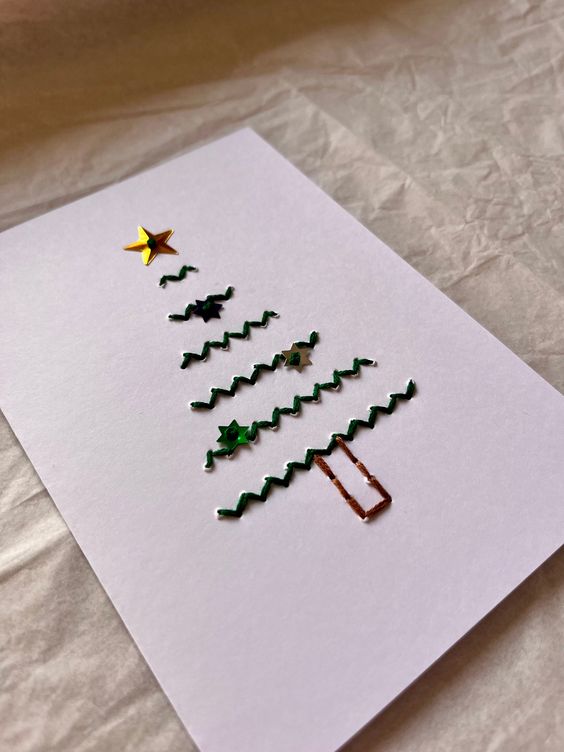 Embroidered Christmas card idea