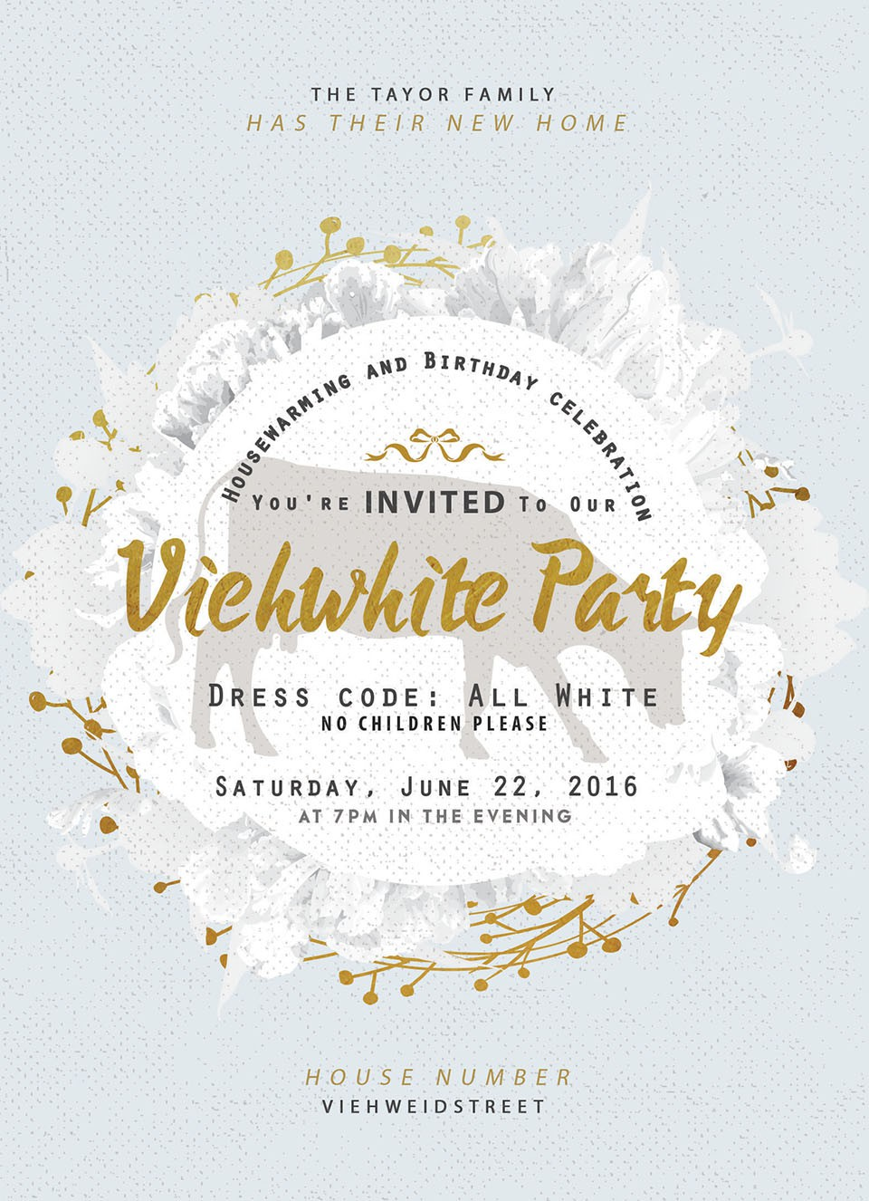 Housewarming and birthday party invitation