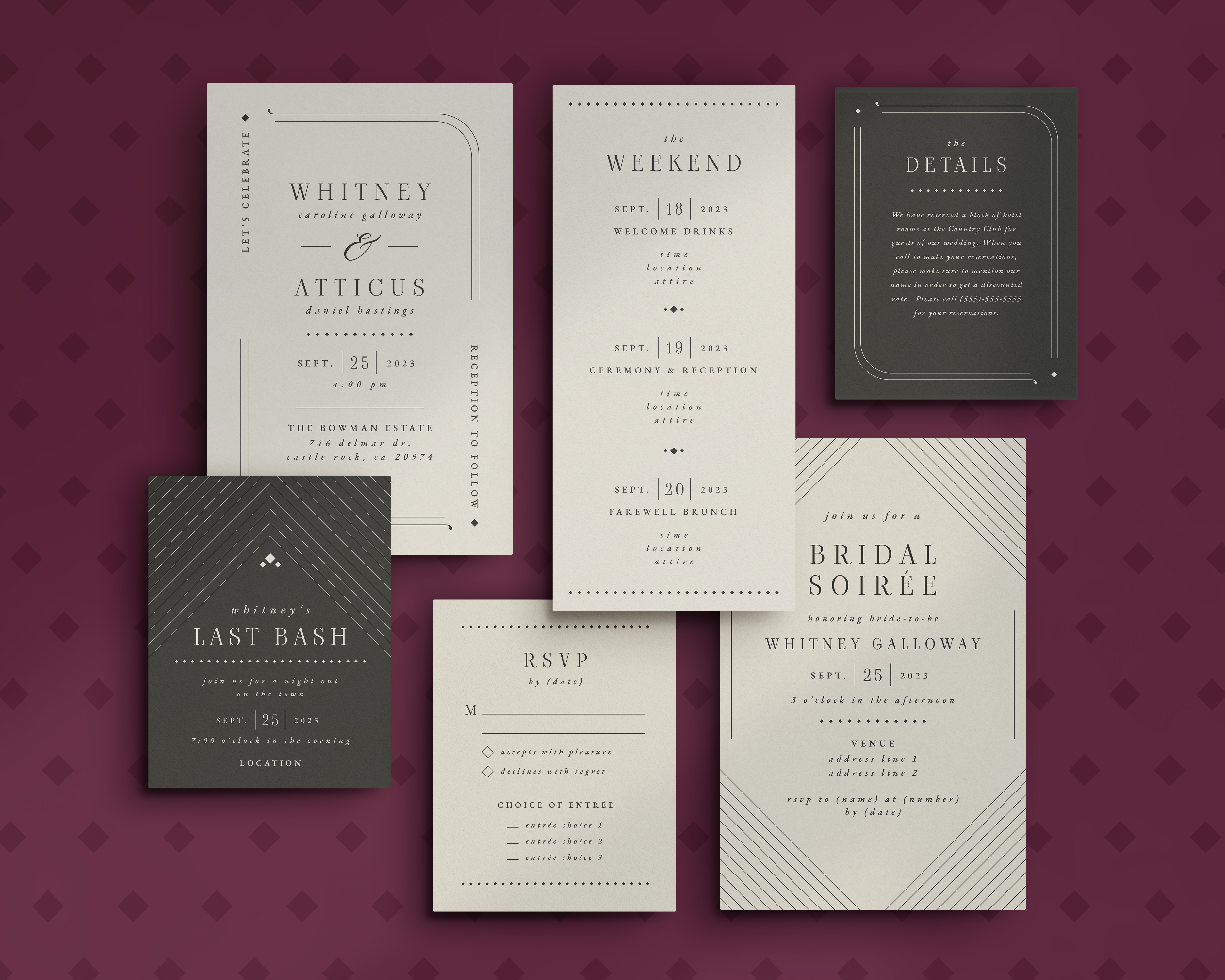Vintage wedding invitation design