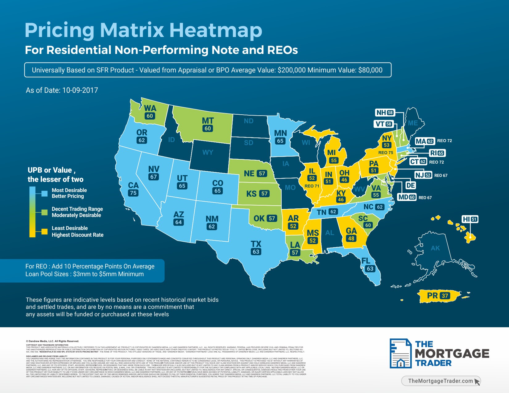 Geographic infographic example; pricing matrix heatmap.