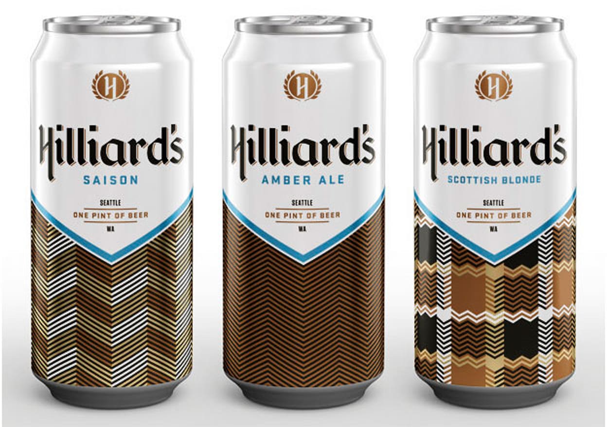 1970s-style beer can with a vintage font.