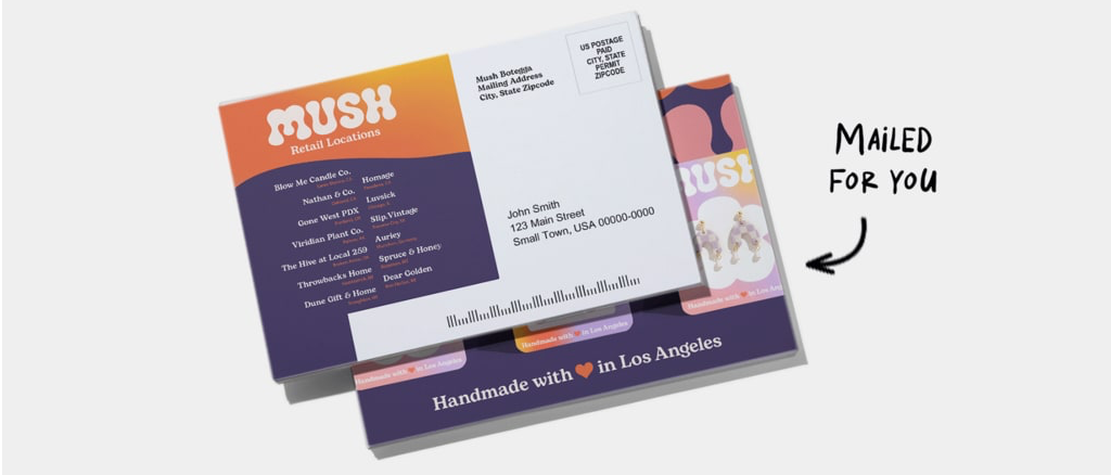 Direct mail postcard for product marketing.