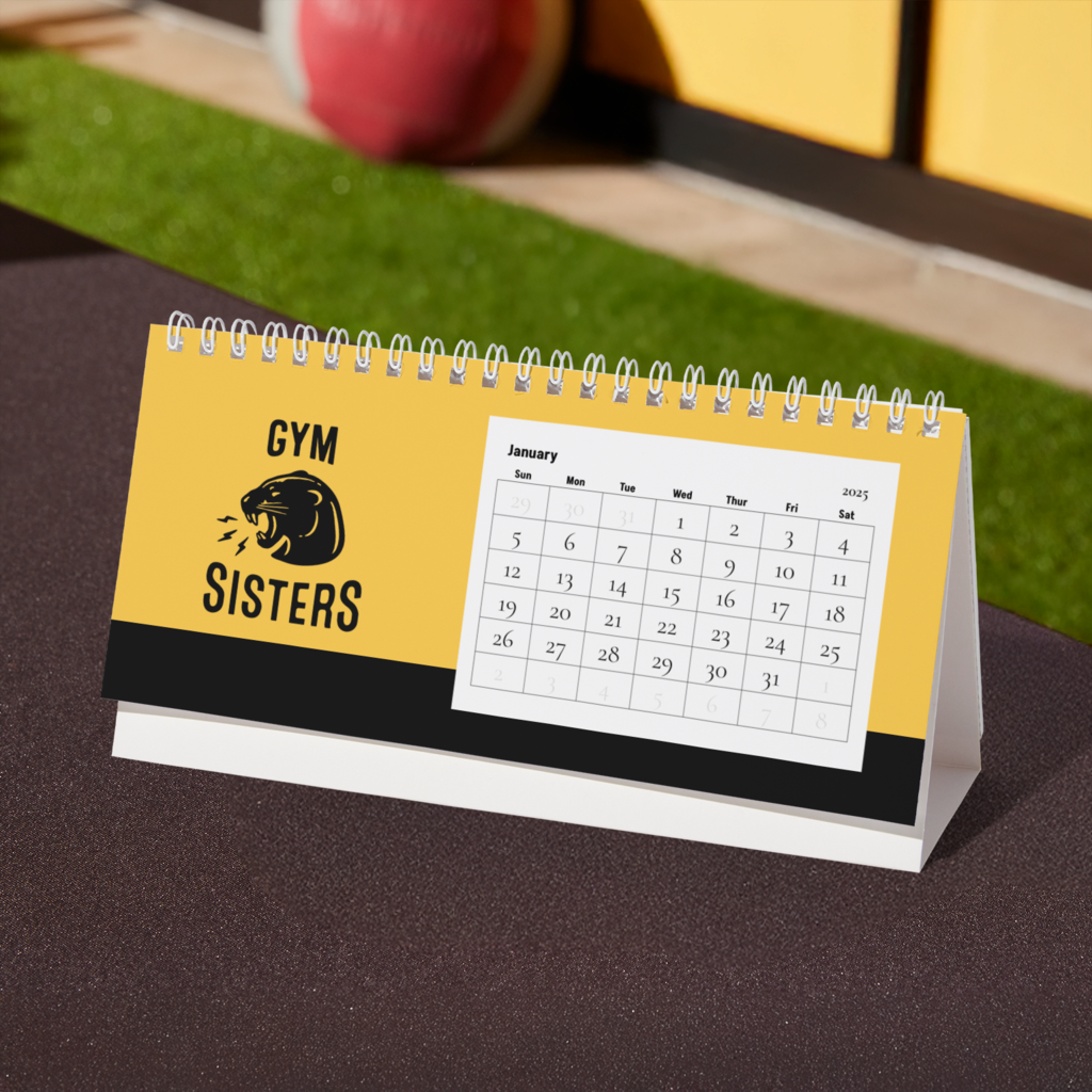 Branded desk calendar for a gym business