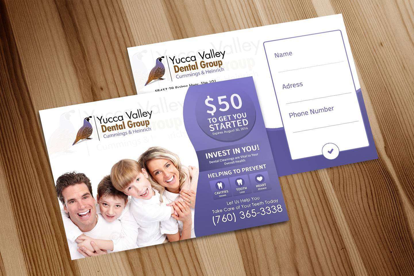 Promotional postcard marketing with a limited offer