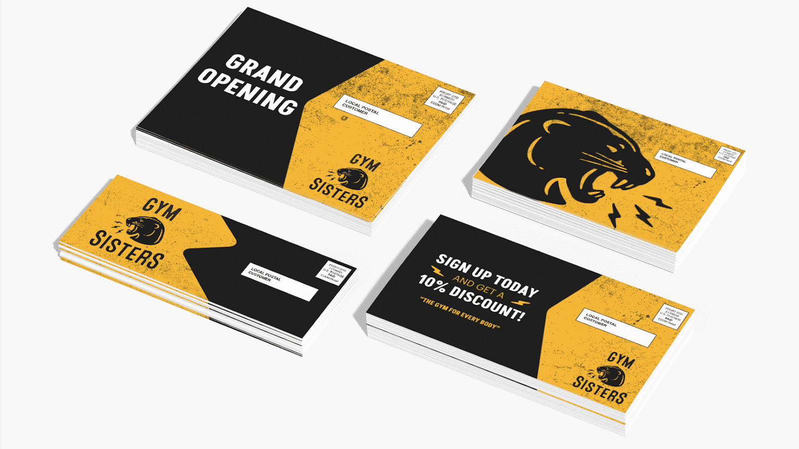 Postcard marketing for a gym with a discount