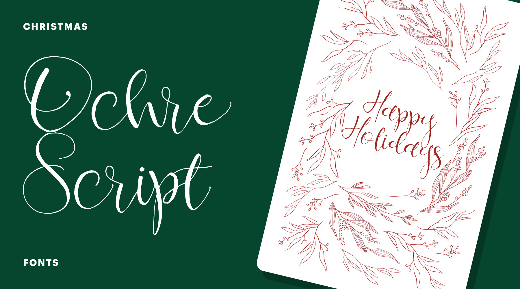 Ochre Script calligraphy Christmas font