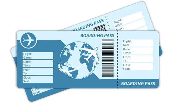 A vector image of a boarding pass