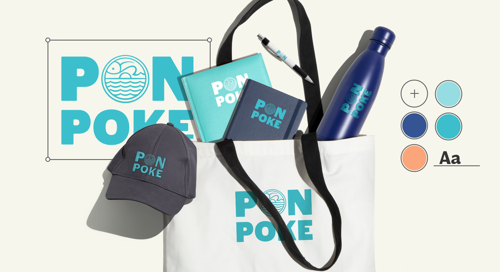 A visual identity brand kit for a poke restaurant