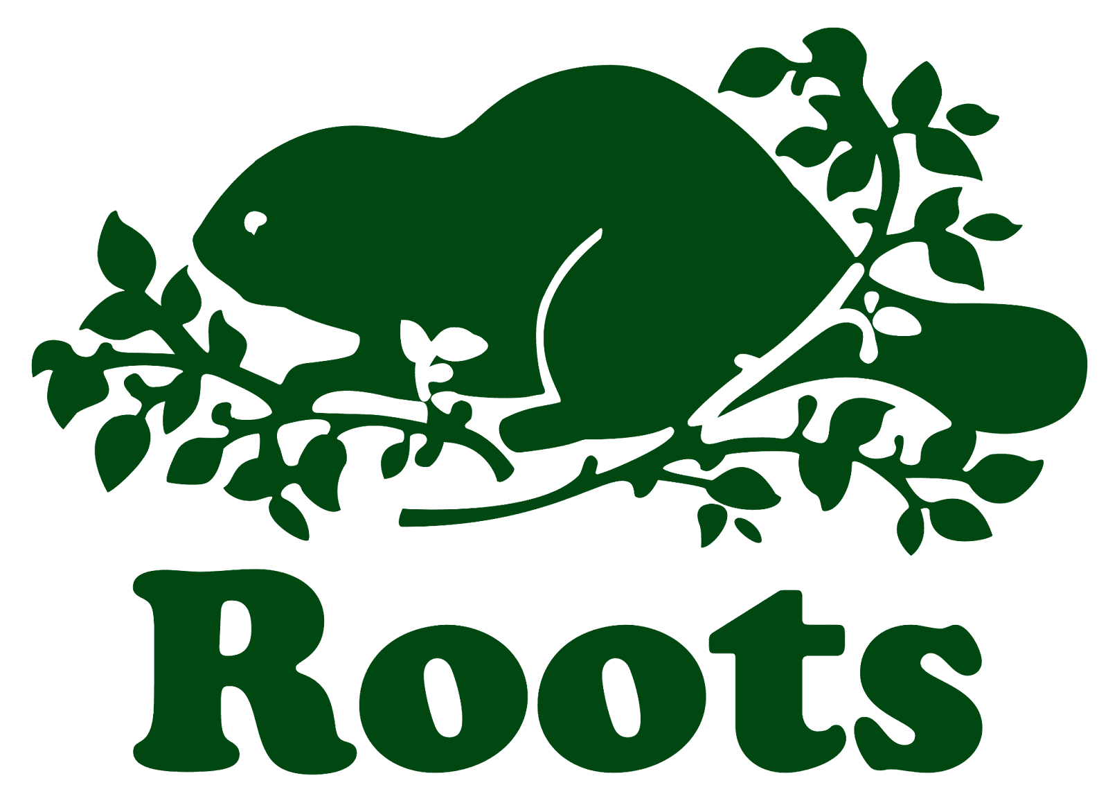 The monochrome green logo for Roots Canada