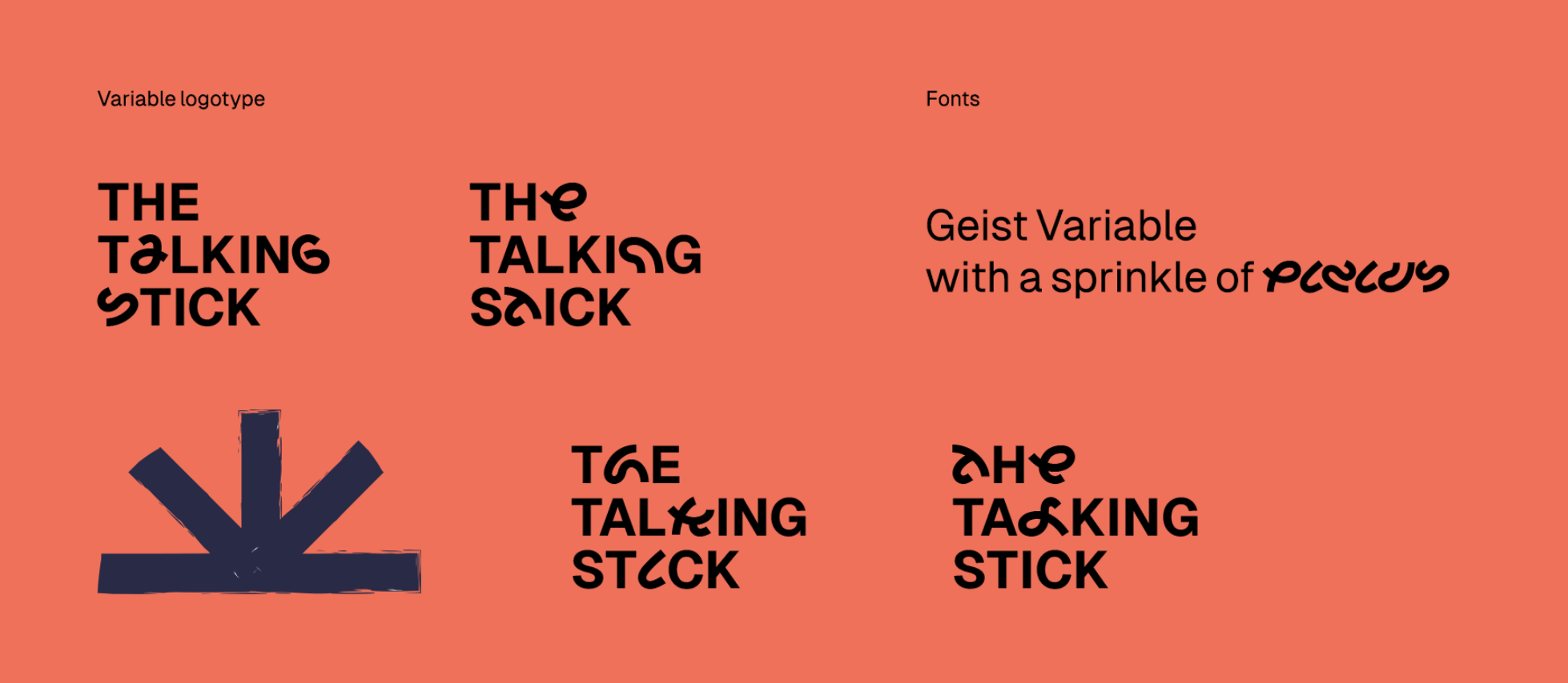 Brand typography system demonstrating a primary sans serif typeface enhanced by a distinctive accent font used selectively to add character and visual interest.