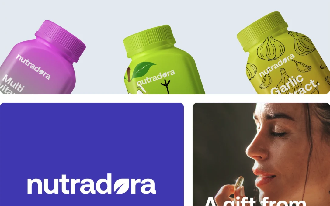 Logo, branding and packaging development with the brand typeface for a health food brand