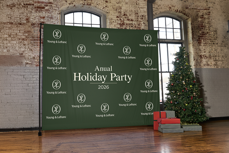 A custom Christmas menu outlining starters, main and desserts for a holiday party
