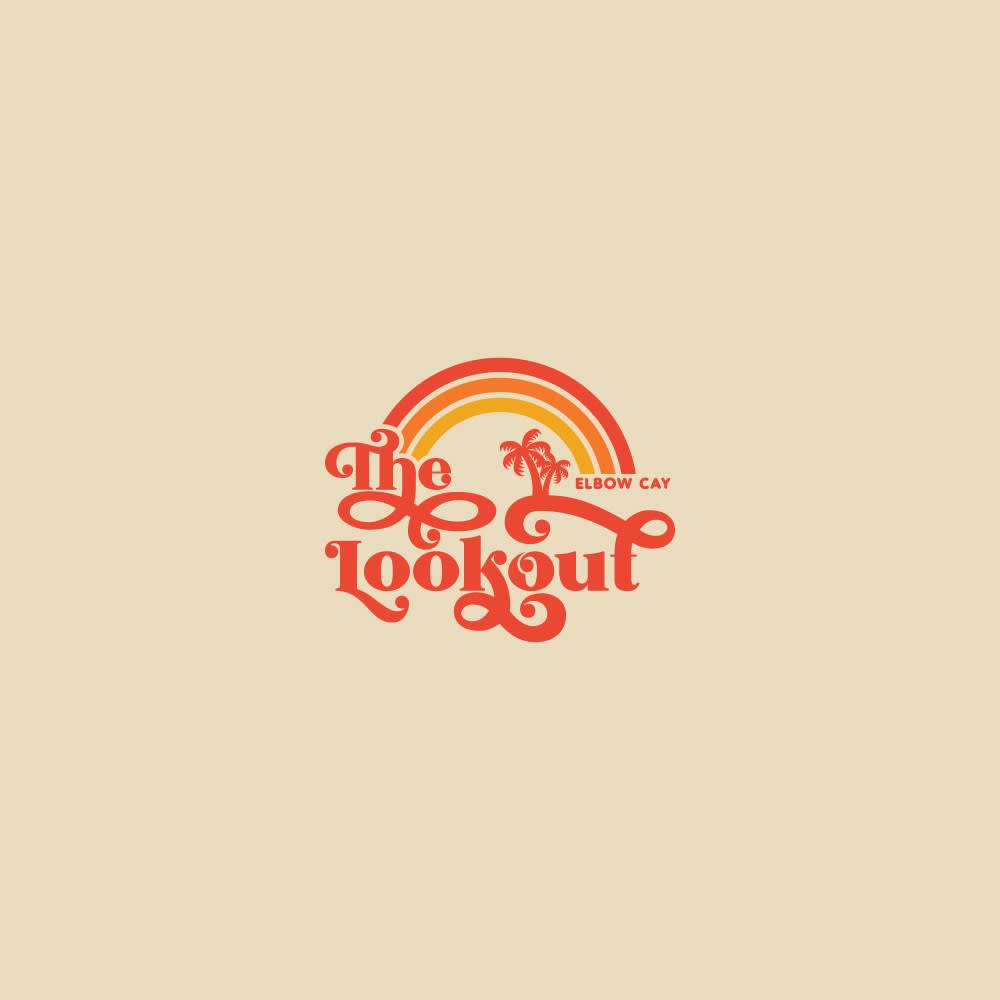 orange and yellow hue rainbow with the text “the lookout”