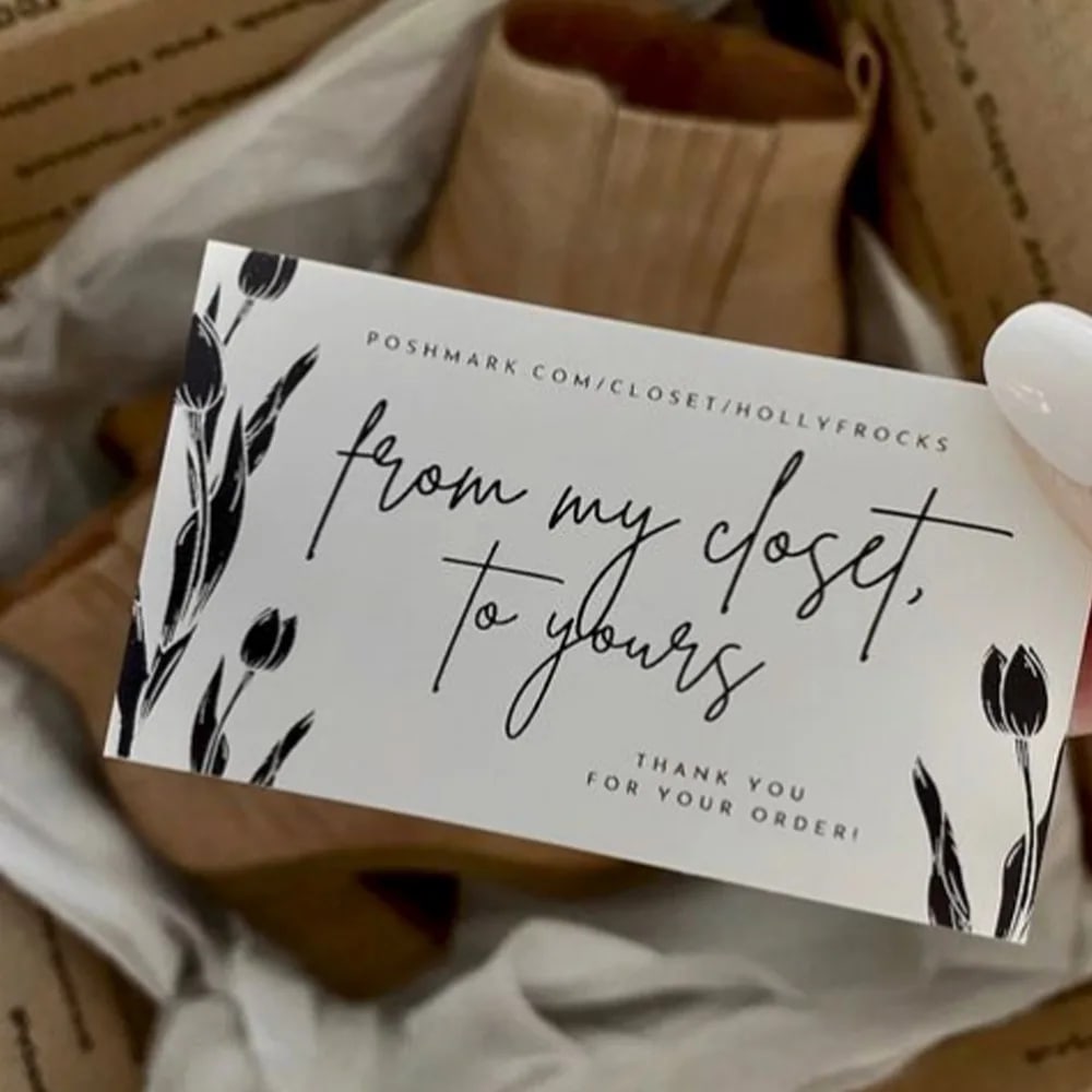 Adding a 'thank you' message: business card backside ideas