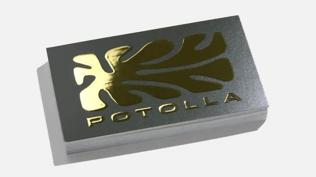 black business cards with gold foil color psychology in marketing