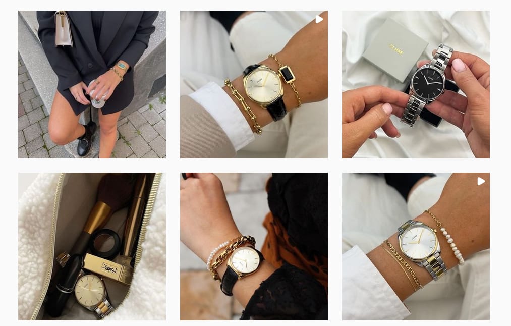 A gallery of different arms wearing Cluse watches