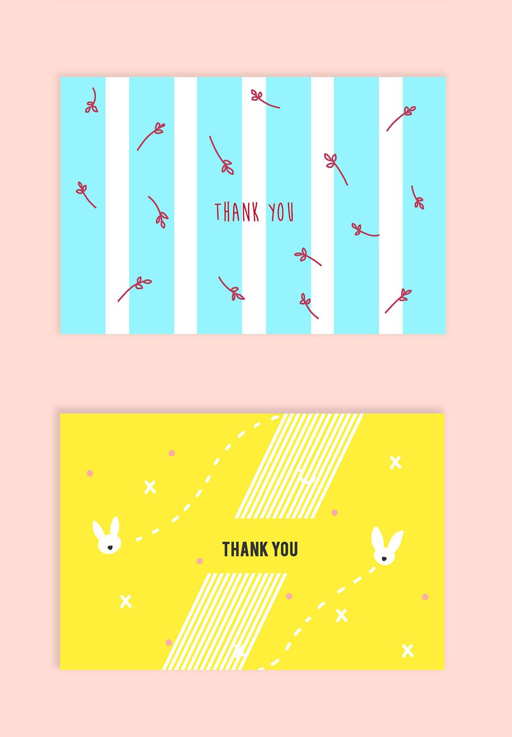 Colorful thank you cards