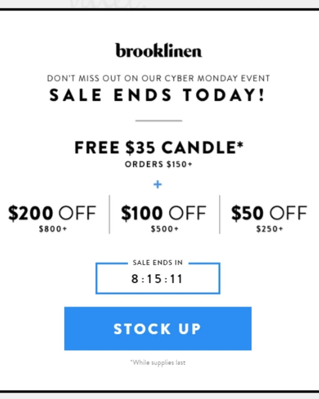 Brooklinen Black Friday campaign