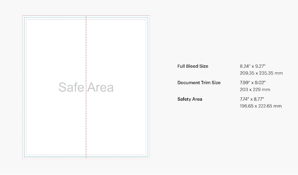 Product specs for a bi-fold leaflet.