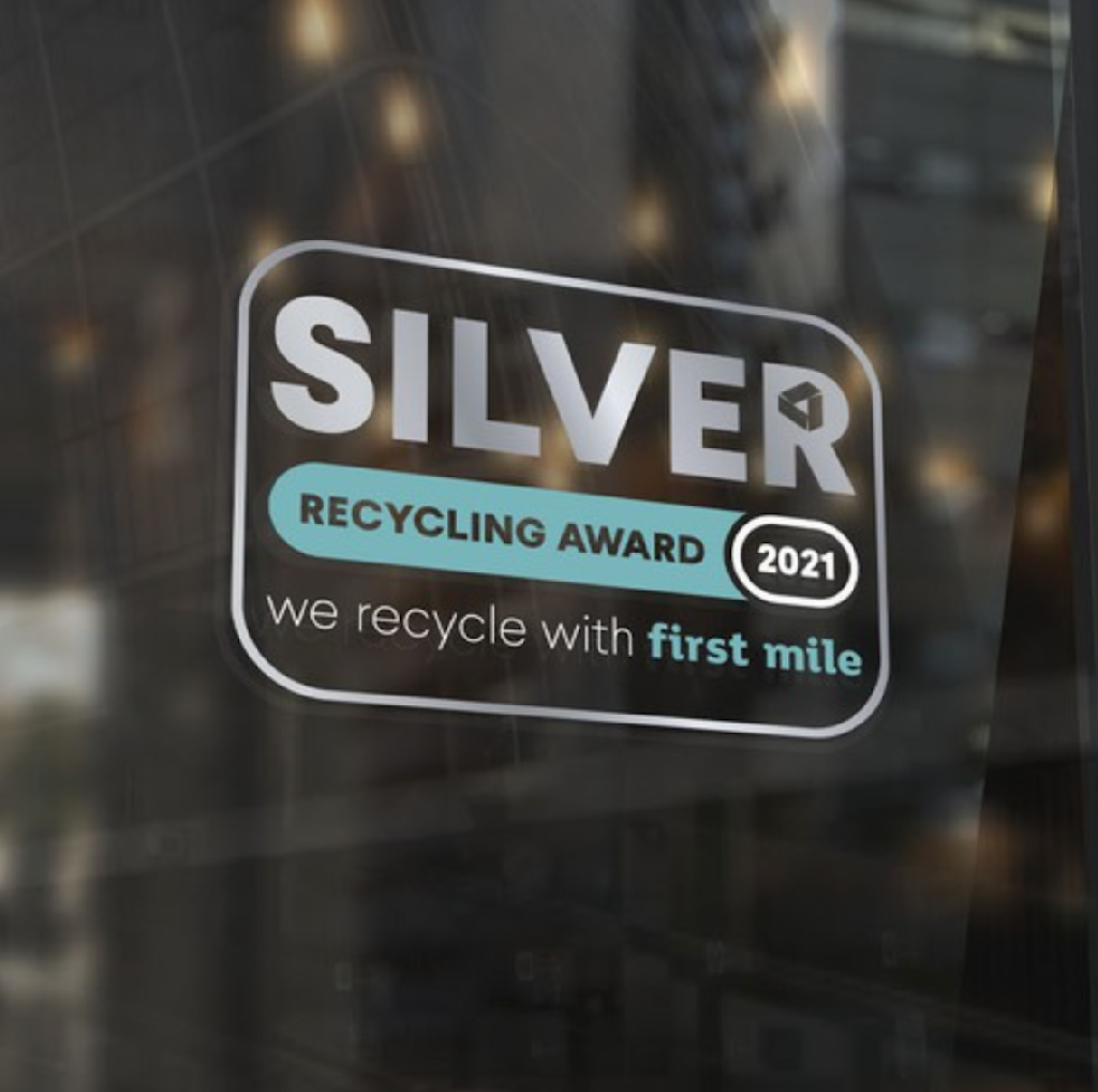 Transparent window cling type of sticker displaying award level