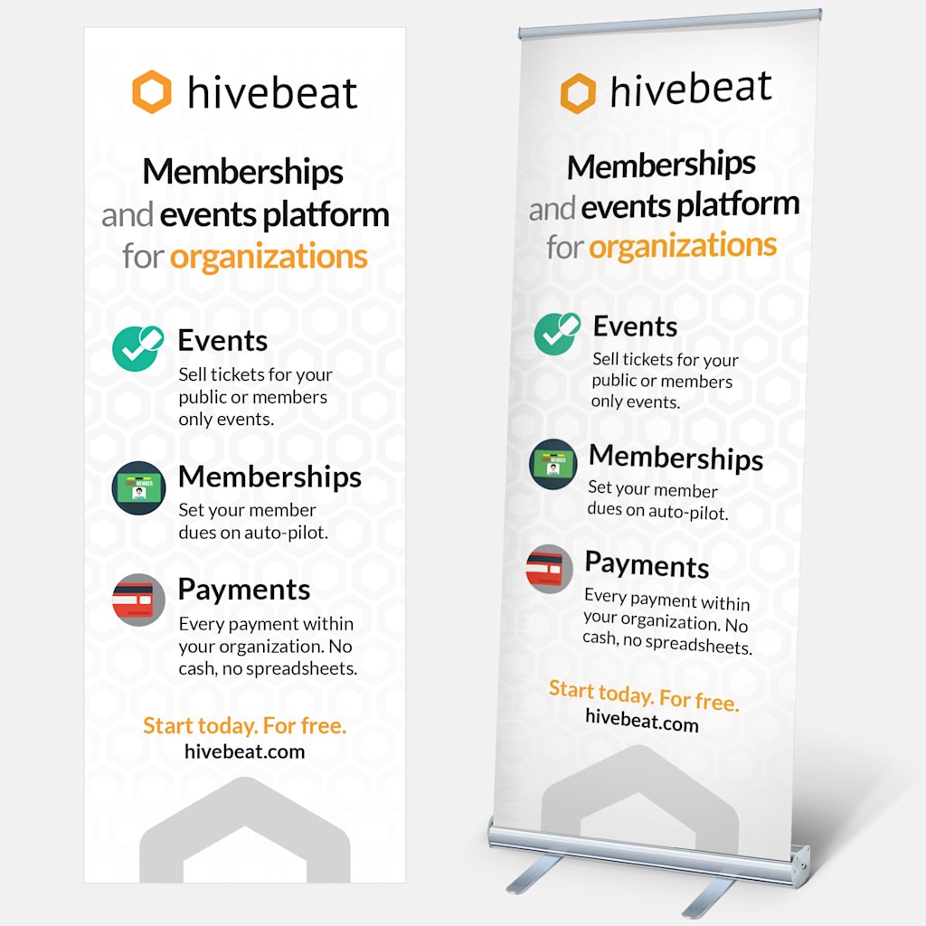 Hivebeat retractable banner design.