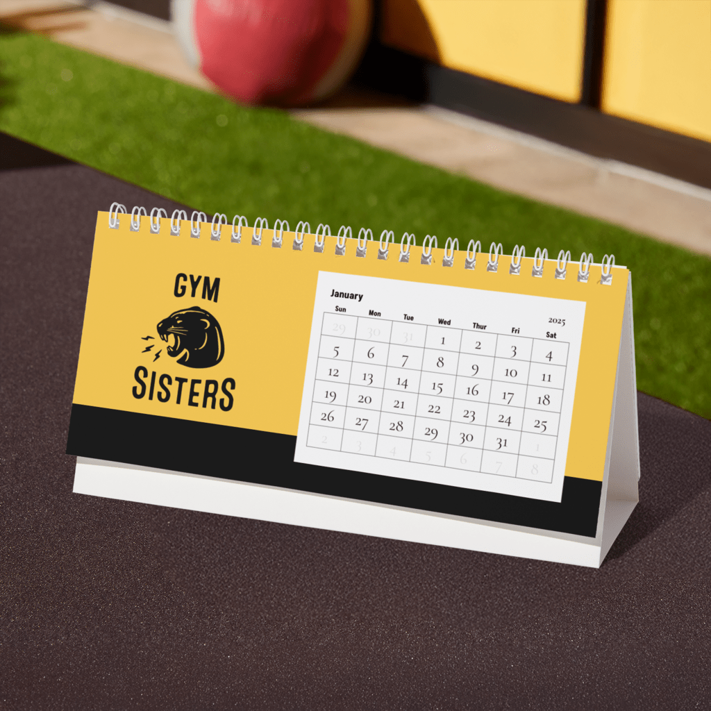 Branded desk calendar for a gym business