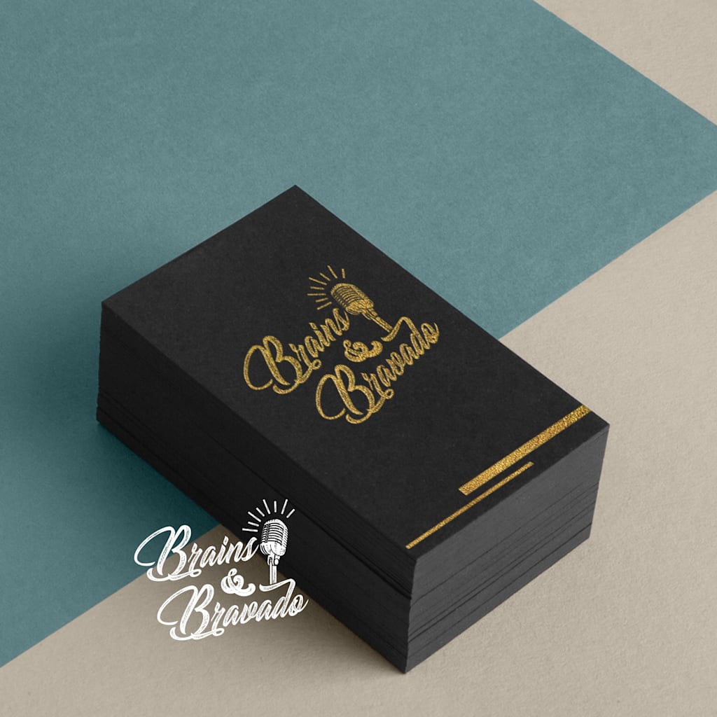 Logo design with business card mockup