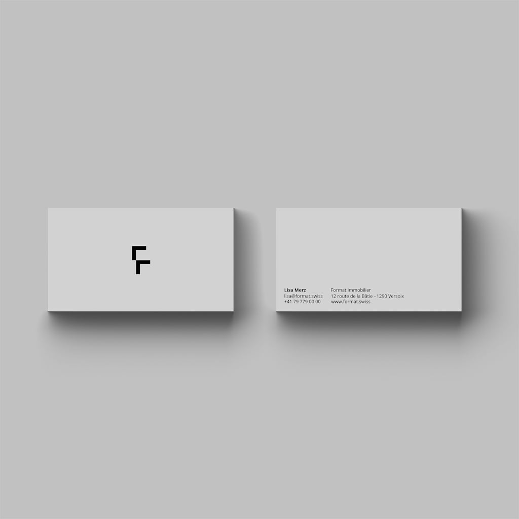 Minimalist business card design with plenty of white space