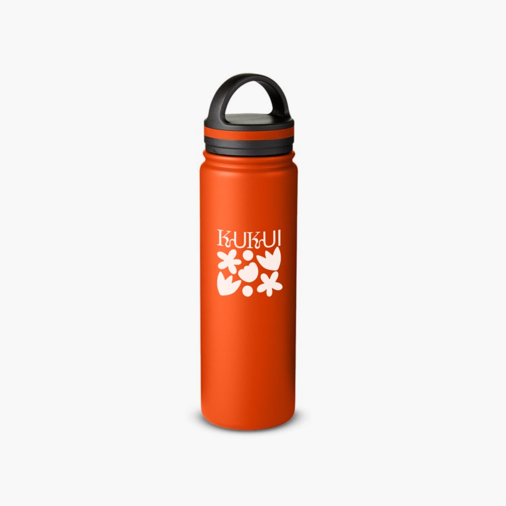 branded vacuum bottle in orange