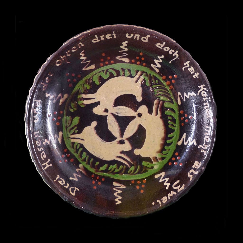 German plate showing a three hares pattern