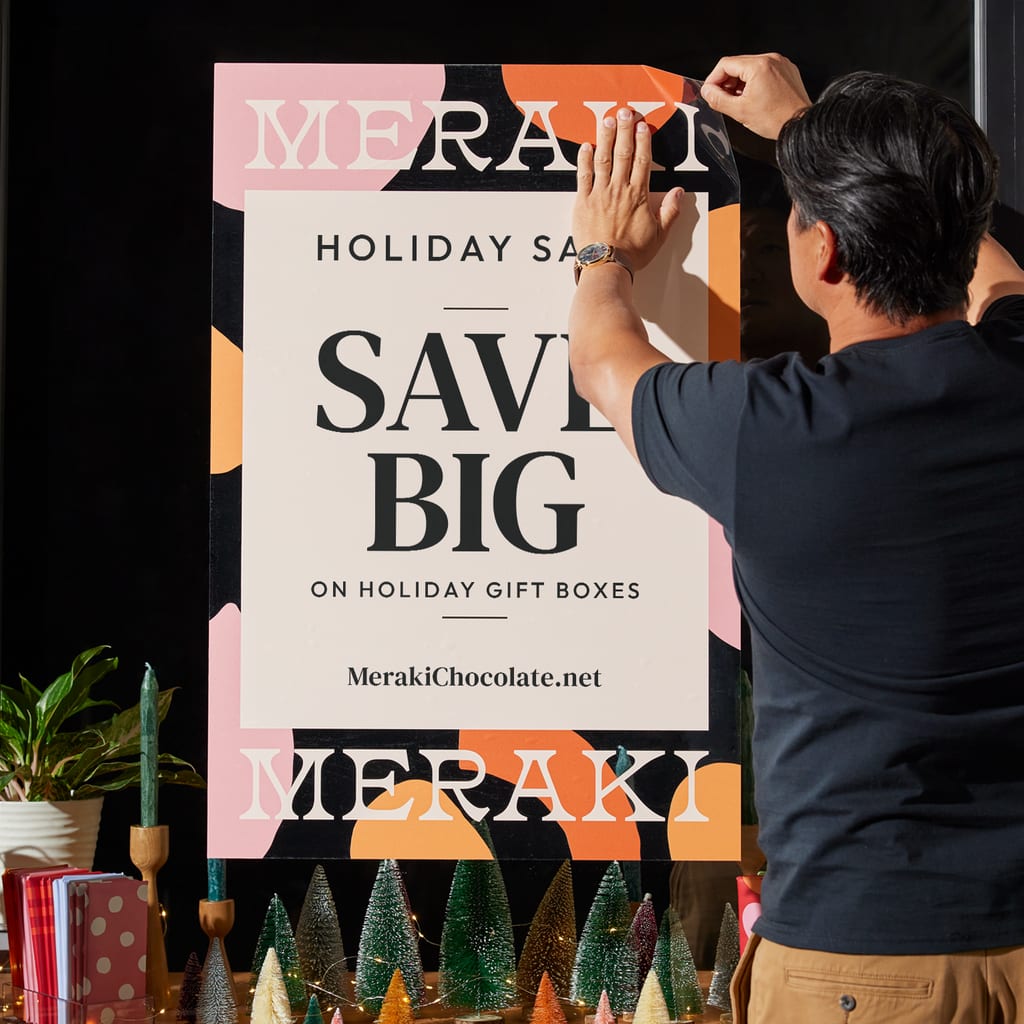 Print marketing materials: poster for window display