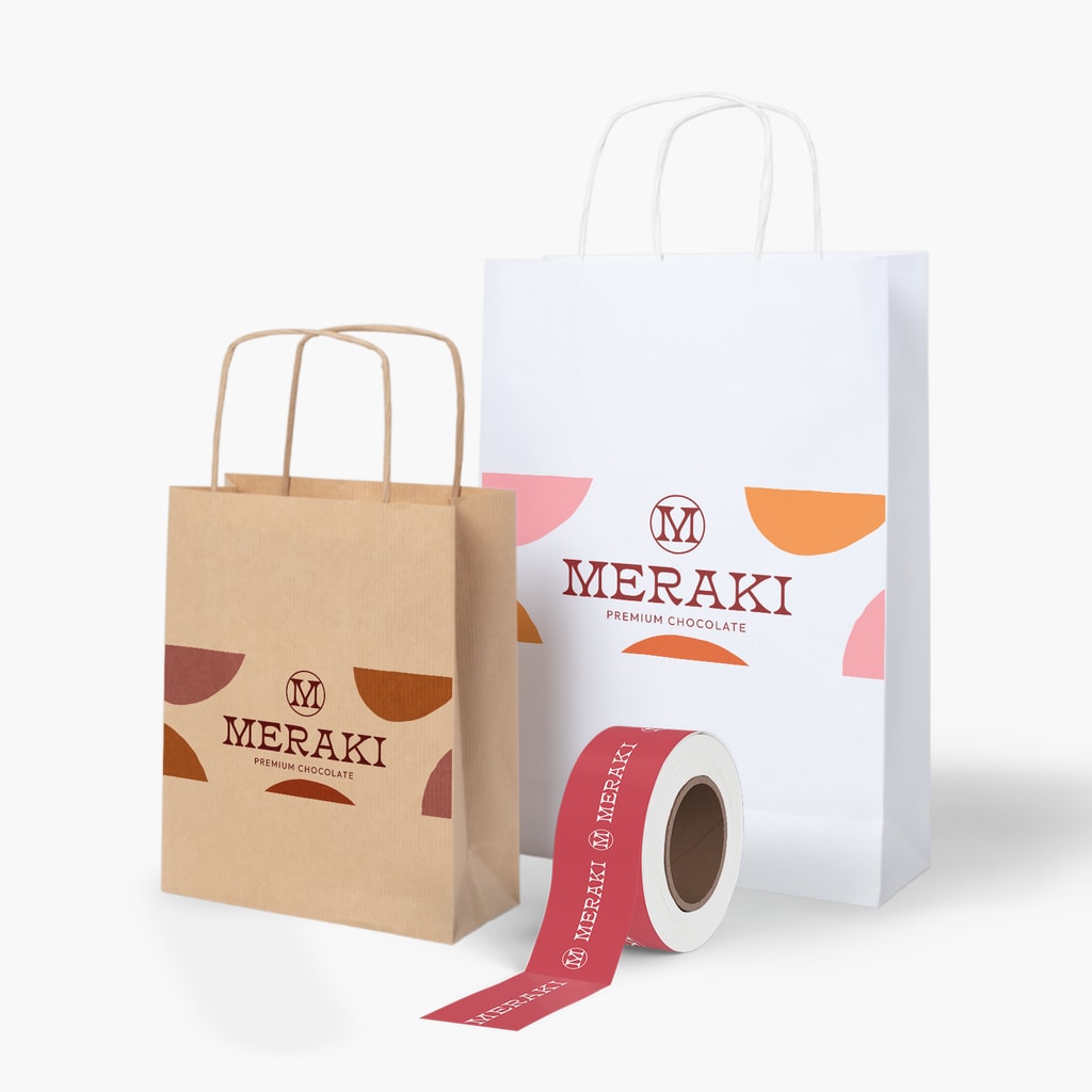 Print marketing materials: branded shopping bags