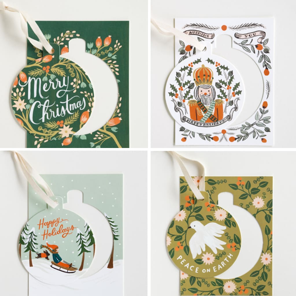 A Christmas card that turns into a Christmas tree ornament