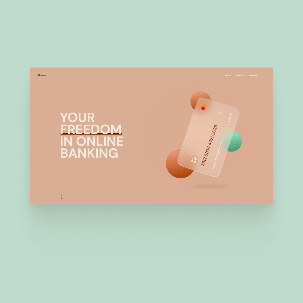 Custom website design for an online banking company.