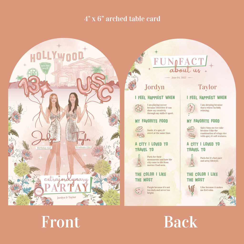 Joint birthday party table card design