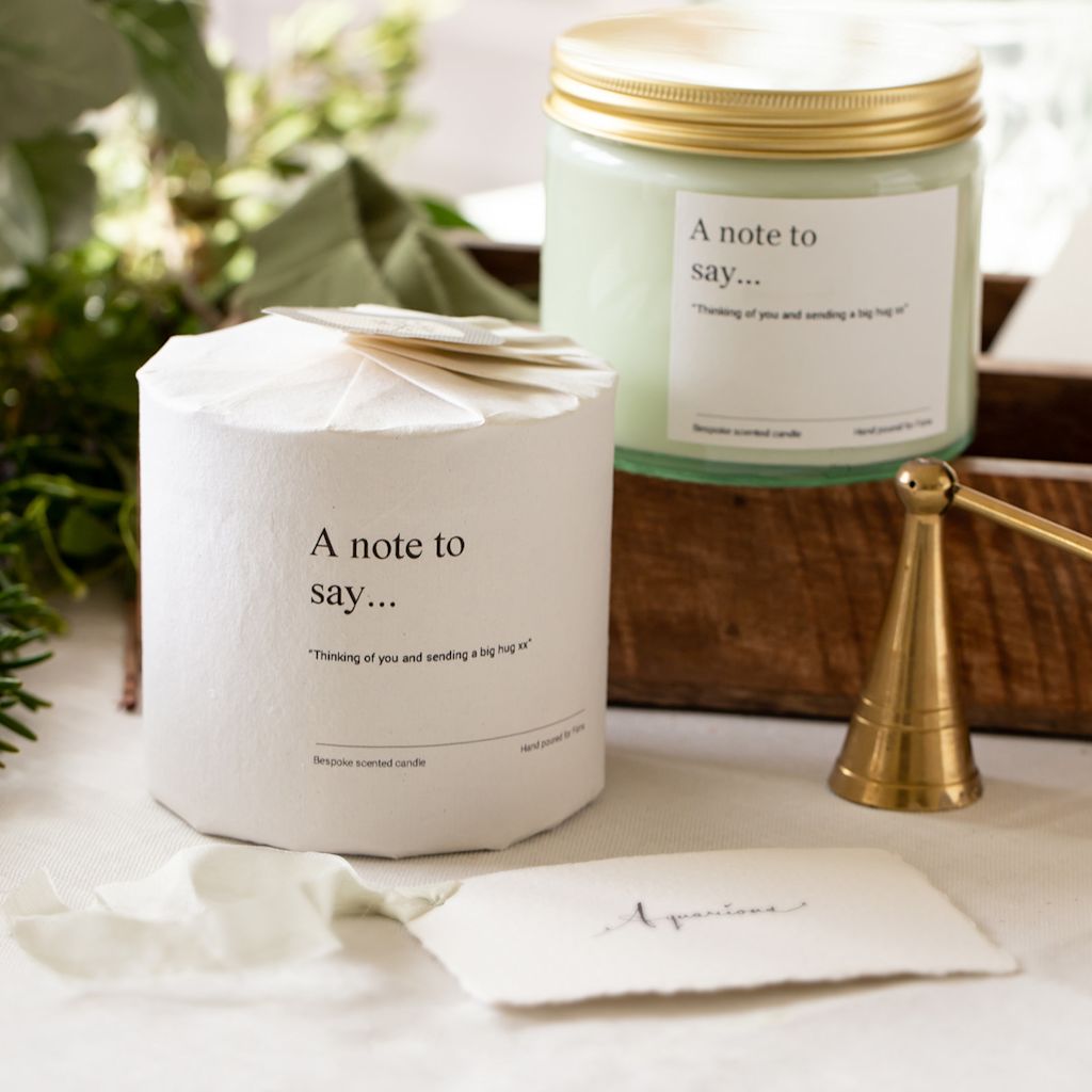 Customizable scented candles in gift wrapping via Can to Candle