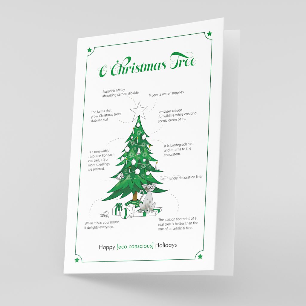 Green Orange Blue Simple Christmas Card - Templates by Canva
