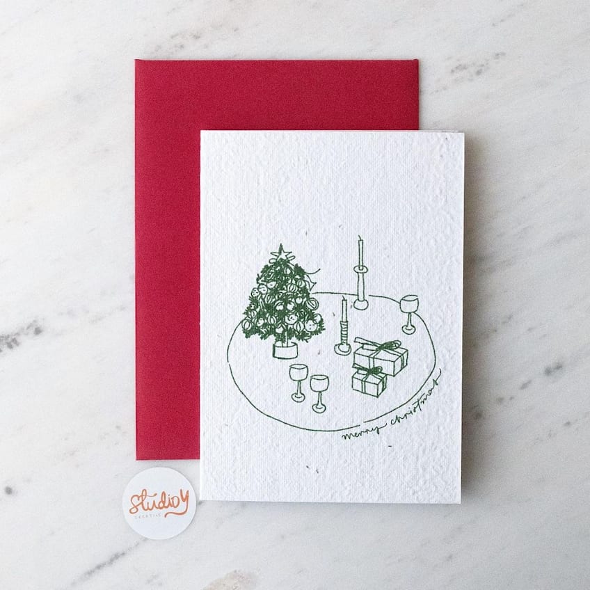 Hand-drawn Christmas card idea.