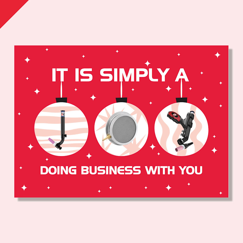 CK Worldwide Christmas card design showcasing products.
