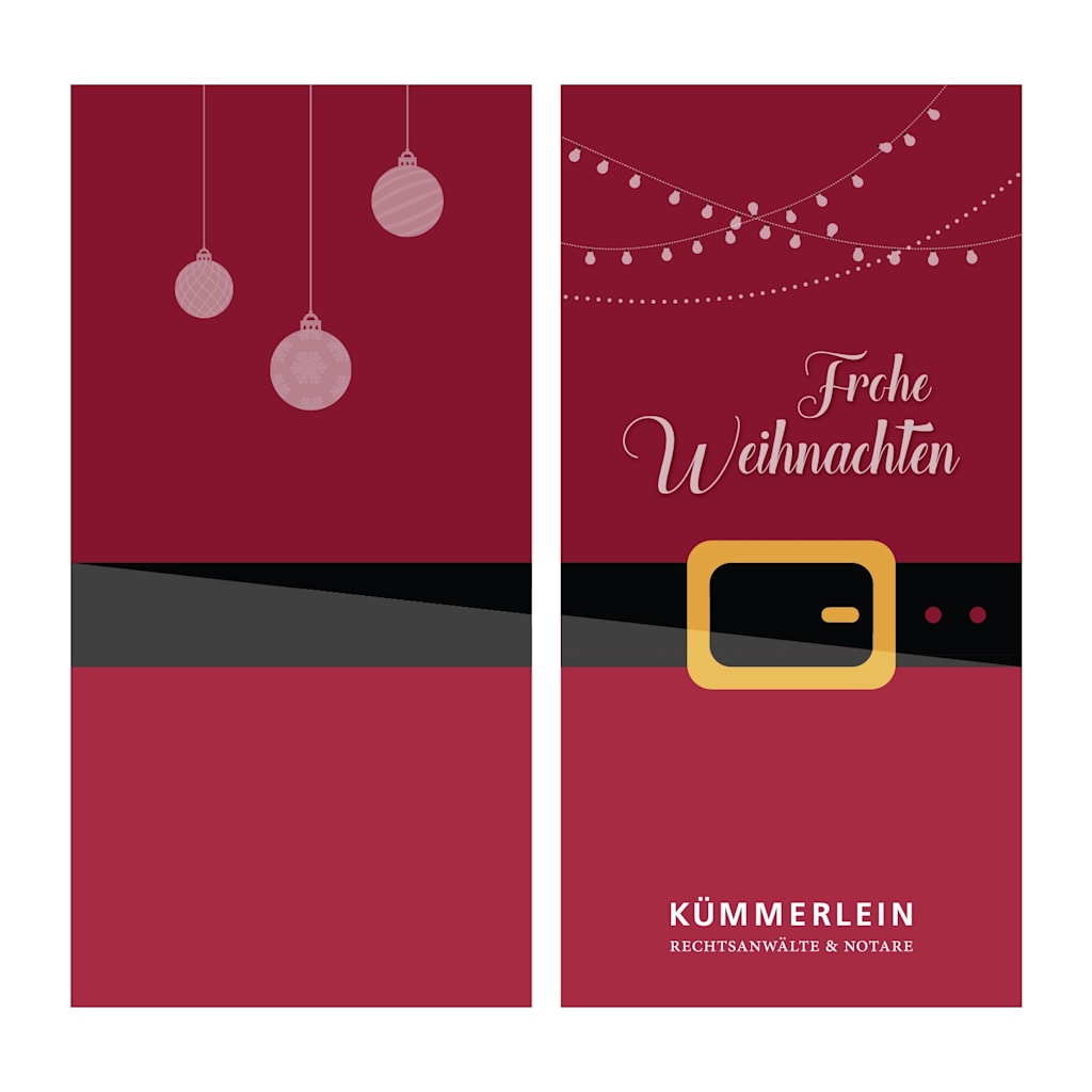 Custom holiday cards: minimalistic take on Santa