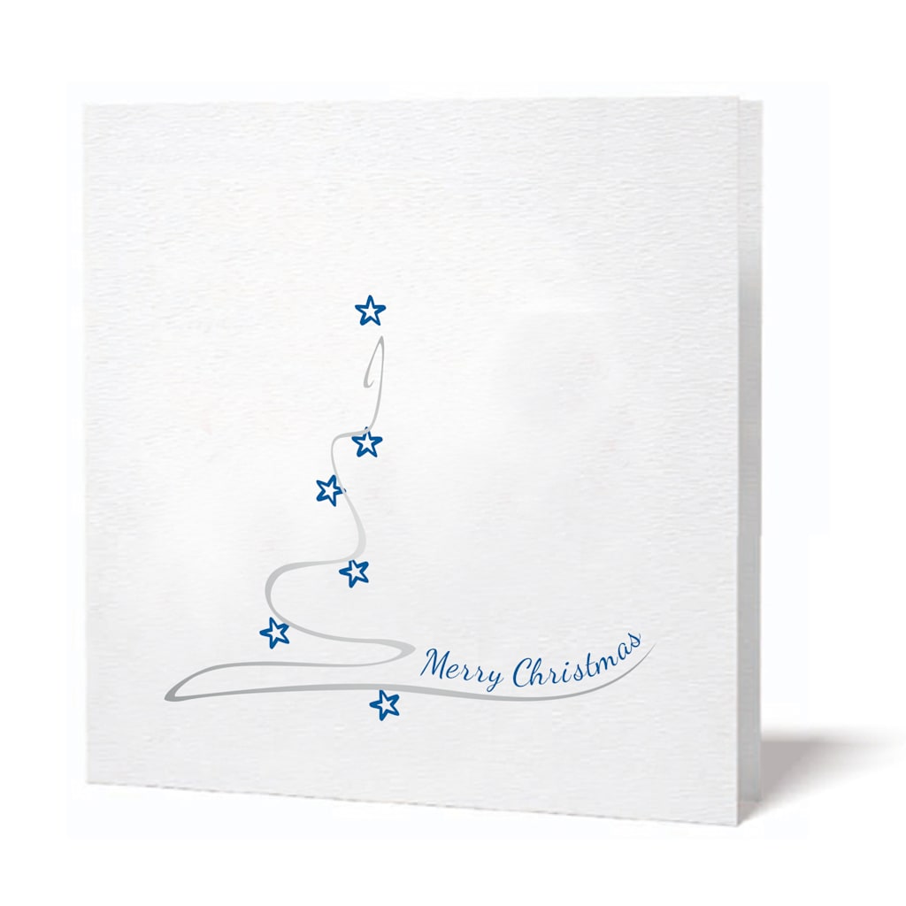 Custom holiday cards: simple, abstract tree illustration