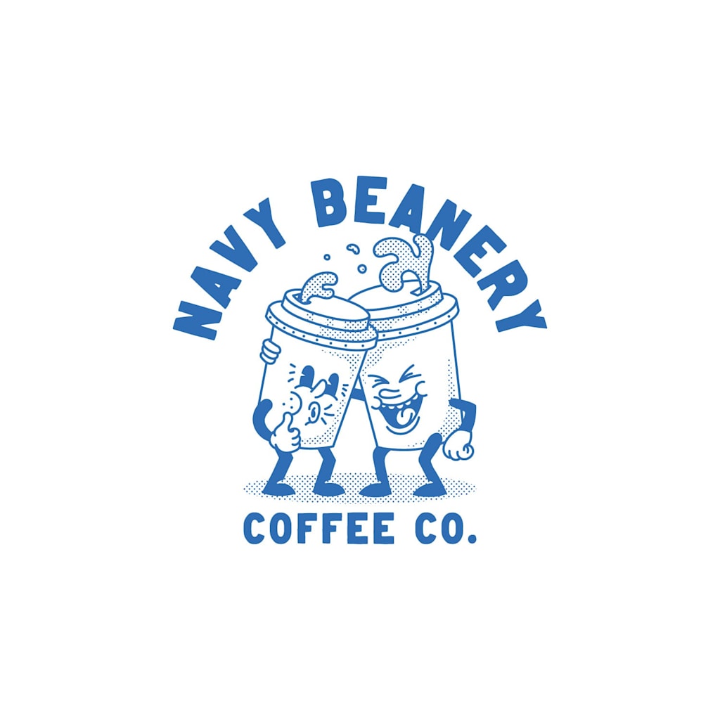 illustration of two to-go coffee cups having some cheeky fun and being pals