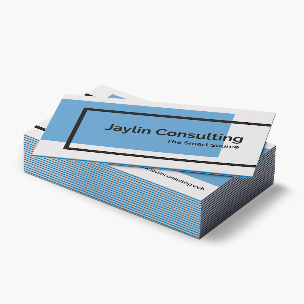 Business card that uses painted edge business card paper stock