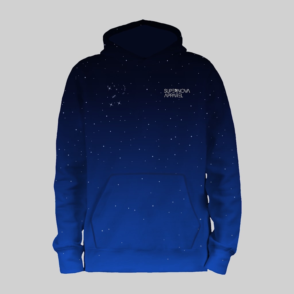 Blue and black hoodie