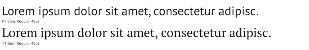 PT Sans and PT Sans Serif are readable fonts