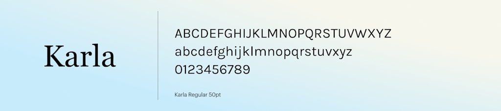 Karla font is one of the most readable fonts.