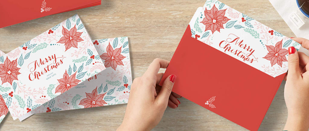Christmas card preparation for customers